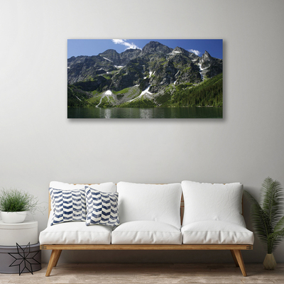 Leinwand-Bilder Gebirge See Wald Landschaft