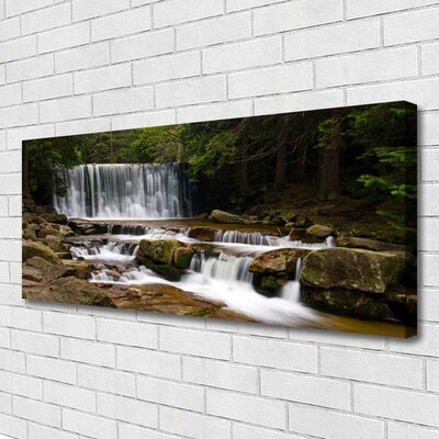 Leinwand-Bilder Wasserfall Wald Natur