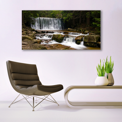 Leinwand-Bilder Wasserfall Wald Natur