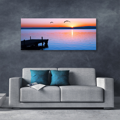 Leinwand-Bilder Meer Brücke Sonne Landschaft