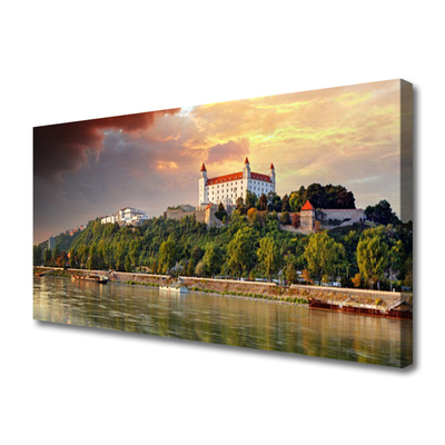 Leinwand-Bilder Stadt See Landschaft