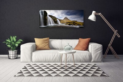 Leinwand-Bilder Wasserfall Gebirge Landschaft