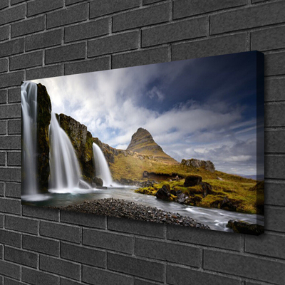 Leinwand-Bilder Wasserfall Gebirge Landschaft