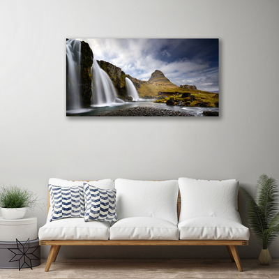 Leinwand-Bilder Wasserfall Gebirge Landschaft