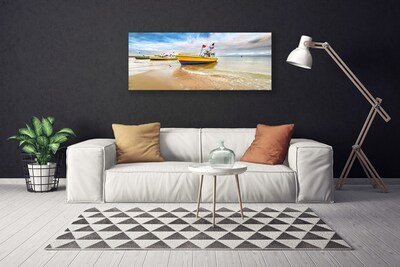 Leinwand-Bilder Boote Strand Meer Landschaft