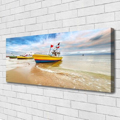 Leinwand-Bilder Boote Strand Meer Landschaft