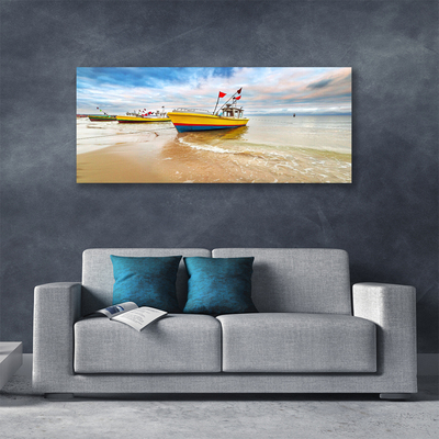 Leinwand-Bilder Boote Strand Meer Landschaft