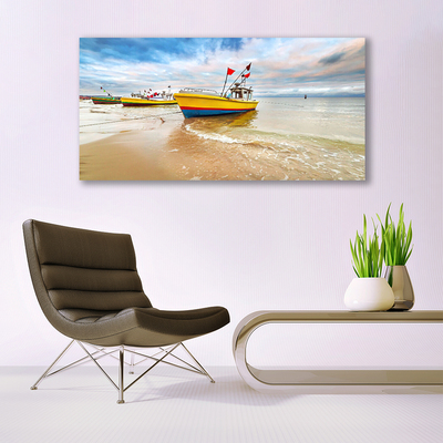 Leinwand-Bilder Boote Strand Meer Landschaft