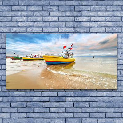 Leinwand-Bilder Boote Strand Meer Landschaft