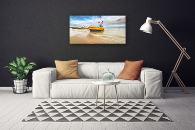 Leinwand-Bilder Boote Strand Meer Landschaft