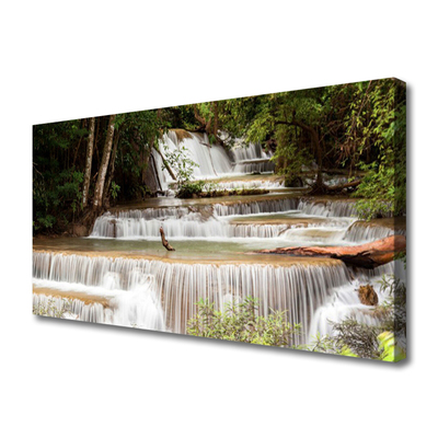 Leinwand-Bilder Wasserfall Wald Natur