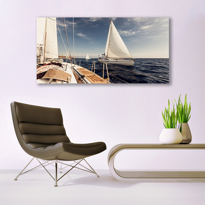 Leinwand-Bilder Boote Meer Landschaft