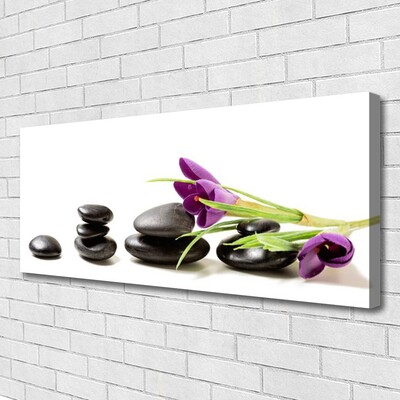 Leinwand-Bilder Blumen Steine Kunst