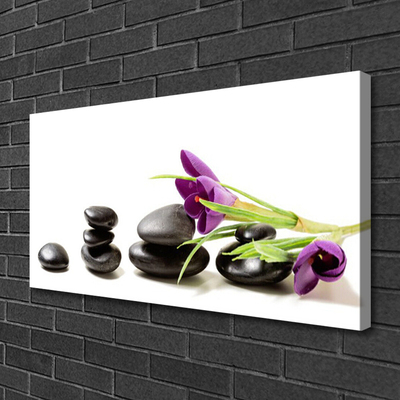 Leinwand-Bilder Blumen Steine Kunst