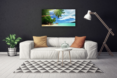 Leinwand-Bilder Palme Strand Meer Landschaft