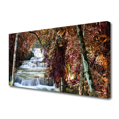 Leinwand-Bilder Wasserfall Wald Natur