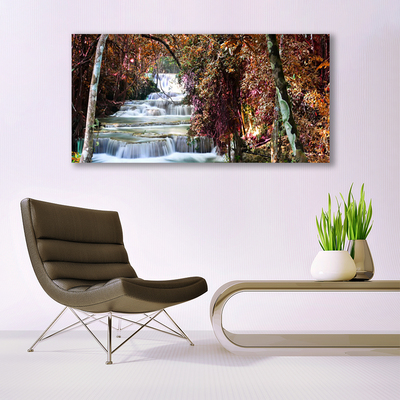 Leinwand-Bilder Wasserfall Wald Natur