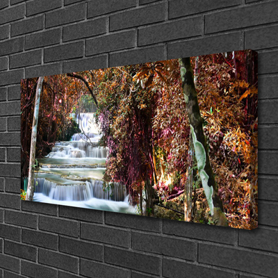 Leinwand-Bilder Wasserfall Wald Natur