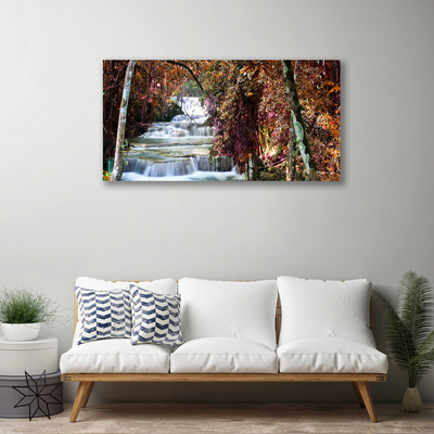 Leinwand-Bilder Wasserfall Wald Natur