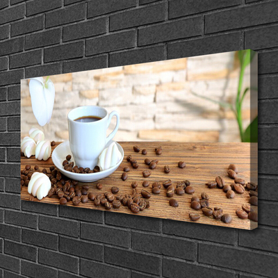 Leinwand-Bilder Tasse Kaffee Kaffeebohnen Küche
