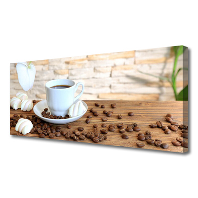Leinwand-Bilder Tasse Kaffee Kaffeebohnen Küche
