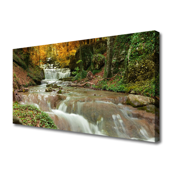 Leinwand-Bilder Wasserfall Wald Natur