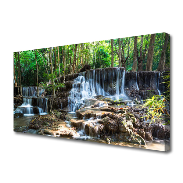 Leinwand-Bilder Wasserfall Wald Natur