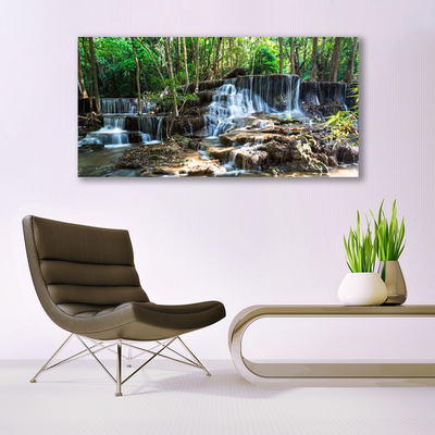 Leinwand-Bilder Wasserfall Wald Natur