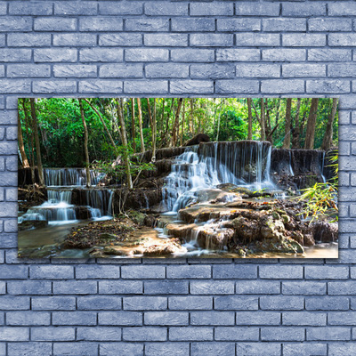 Leinwand-Bilder Wasserfall Wald Natur