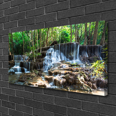 Leinwand-Bilder Wasserfall Wald Natur