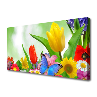 Leinwand-Bilder Schmetterling Blumen Natur