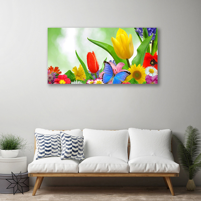 Leinwand-Bilder Schmetterling Blumen Natur