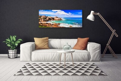 Leinwand-Bilder Strand Felsen Meer Landschaft