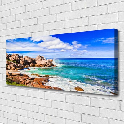 Leinwand-Bilder Strand Felsen Meer Landschaft