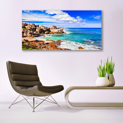 Leinwand-Bilder Strand Felsen Meer Landschaft