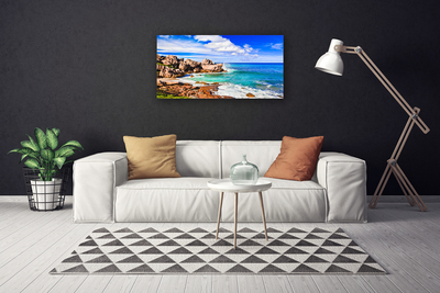 Leinwand-Bilder Strand Felsen Meer Landschaft