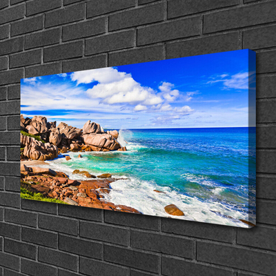 Leinwand-Bilder Strand Felsen Meer Landschaft