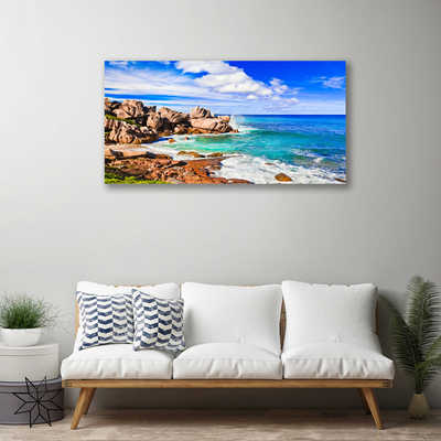 Leinwand-Bilder Strand Felsen Meer Landschaft