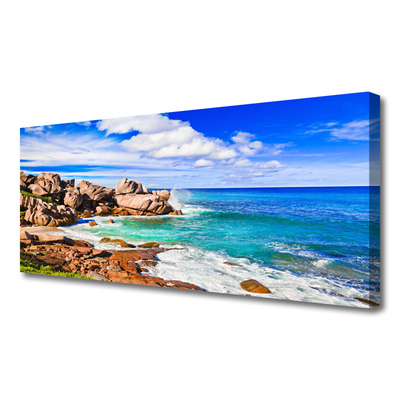 Leinwand-Bilder Strand Felsen Meer Landschaft