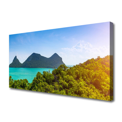 Leinwand-Bilder Gebirge Meer Bäume Landschaft