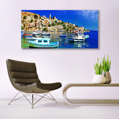 Leinwand-Bilder Boote Stadt Meer Landschaft