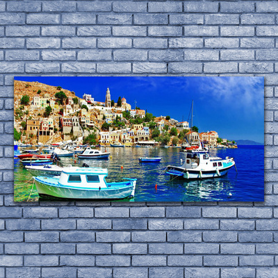 Leinwand-Bilder Boote Stadt Meer Landschaft