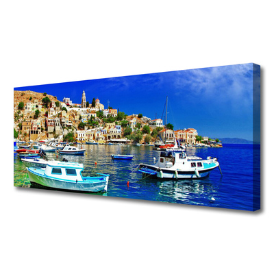 Leinwand-Bilder Boote Stadt Meer Landschaft