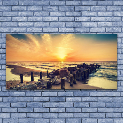 Leinwand-Bilder Strand Steine Meer Landschaft