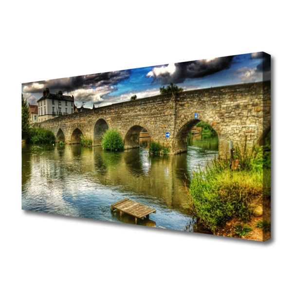 Leinwand-Bilder See Brücke Architektur