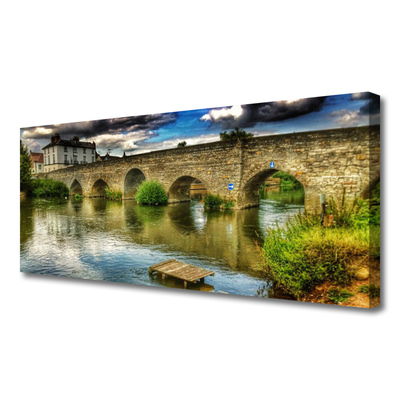 Leinwand-Bilder See Brücke Architektur