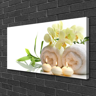 Leinwand-Bilder Blumen Kerzen Handtücher Kunst