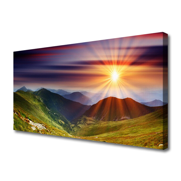 Leinwand-Bilder Sonne Gebirge Natur