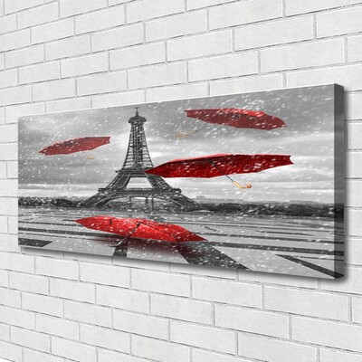 Leinwand-Bilder Eiffelturm Regenschirm Architektur