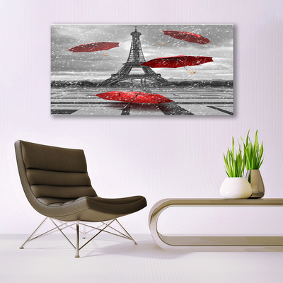 Leinwand-Bilder Eiffelturm Regenschirm Architektur
